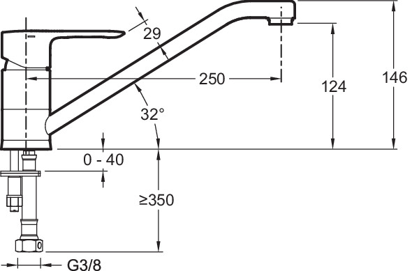 Смеситель для кухни с вращающимся изливом Jacob Delafon July E16084-4-CP