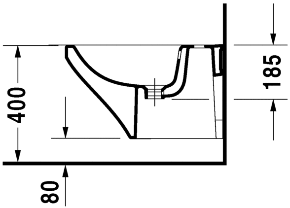 Биде DURAVIT DURASTYLE подвесное 370х540 мм с переливом, с 1 отв., без крепления, 2282150000 Биде DURAVIT DURASTYLE подвесное 370х540 мм с переливом, с 1 отв., без крепления, 2282150000