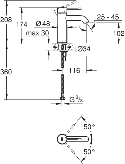 Смеситель Grohe Essence New 23590DL1 для раковины