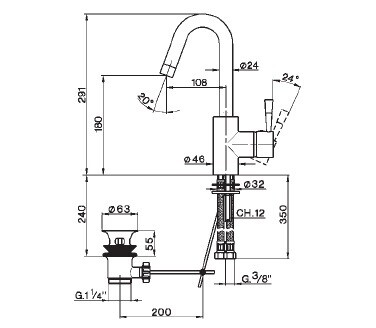 Смеситель для раковины Cisal Pumpy PU 00050 0 79 hog