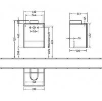Тумба под раковину Villeroy&Boch Flame to Flame  цвет-белый сатин/кромка голубая A80301NP hog2