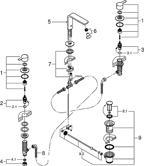 Смеситель Grohe Lineare New 20304001 для раковины