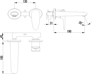 Смеситель Lemark Status LM4426C С ВНУТРЕННЕЙ ЧАСТЬЮ, для раковины