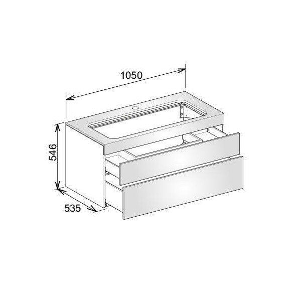 Тумба под раковину Keuco Edition 400  цвет-белый матовый 31572380100 hog2