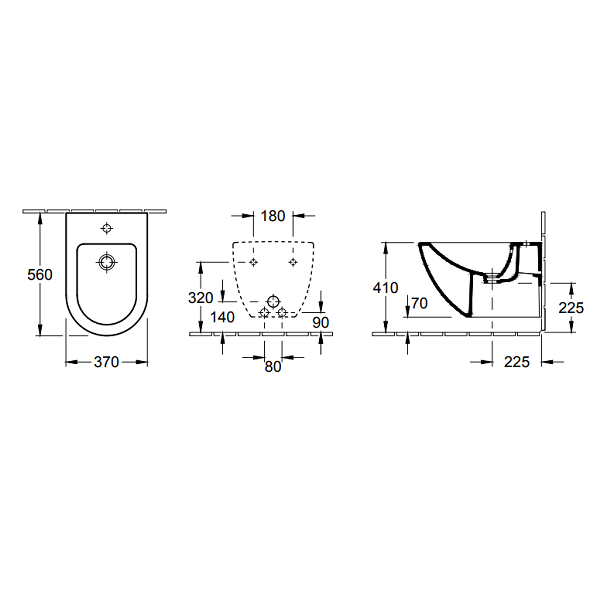 Биде Villeroy&Boch Subway цвет-альпийский белый (белый Alpin) 740000R1