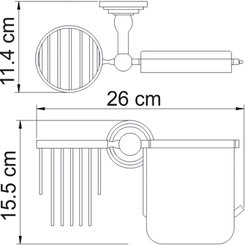 Держатель туалетной бумаги Wasserkraft Ammer K-7059 с держателем освежителя воздуха