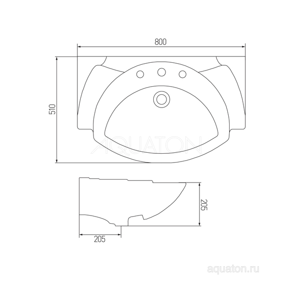 Раковина Aquaton Serel 80 Kardelen M 1AX038WBXX000