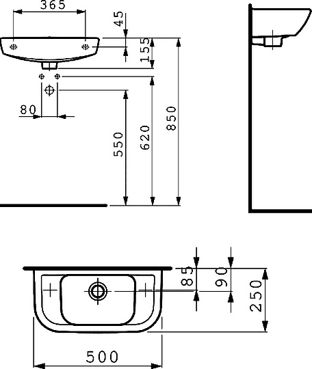Раковина Laufen Pro 8.1695.7.000.105.1 L Раковина Laufen Pro 8.1695.7.000.105.1 L