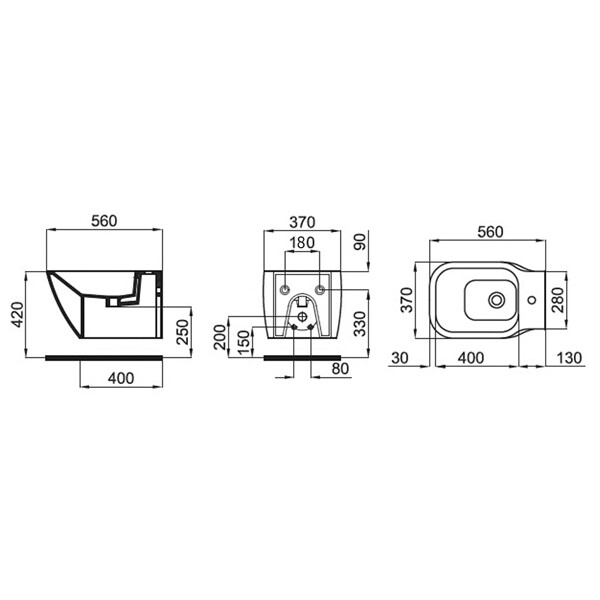 Биде Noken Essence C цвет-белый глянцевый (Glossy White, Bianco lucido) 100099781