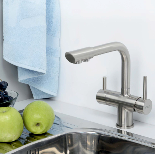 Смеситель Wasserkraft A8027 для кухонной мойки, матовый хром