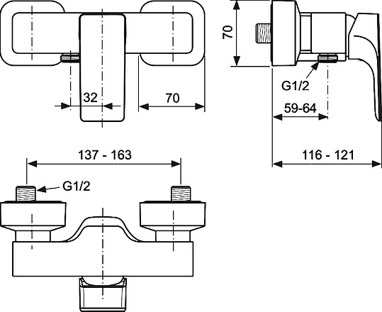 Смеситель Ideal Standard Strada A5846AA для душа Смеситель Ideal Standard Strada A5846AA для душа