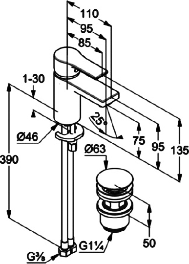 Смеситель Kludi Zenta SL 482660565 для раковины