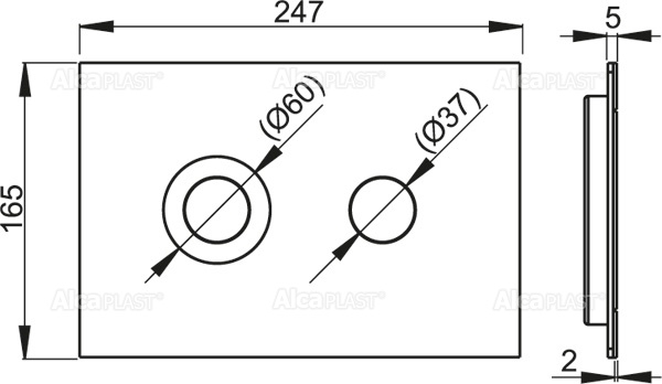 Кнопки смыва AlcaPlast FLAT ALUNOX TURN металл–матовый