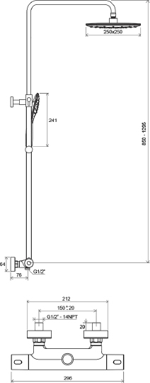 Душевая стойка Ravak Termo 300 TE 093.00\150