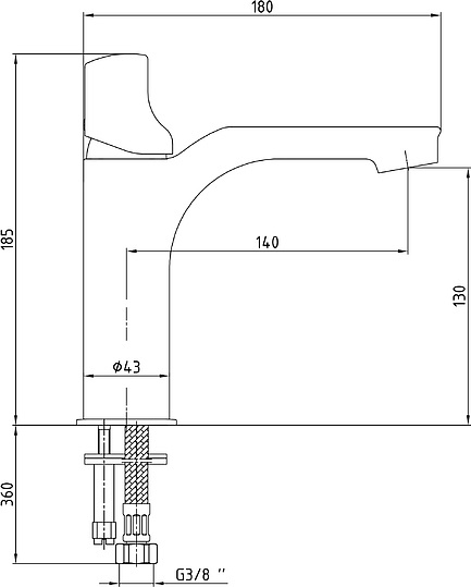 Смеситель E.C.A. Myra 104108986EX для раковины