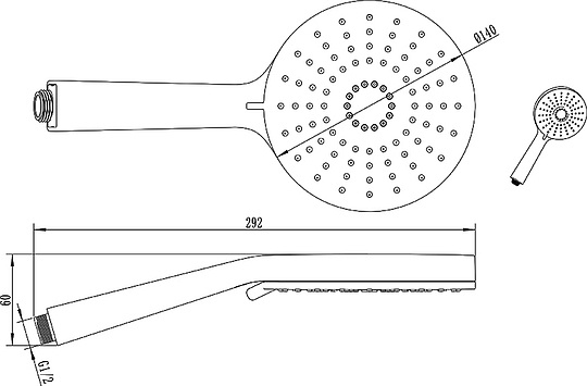 Душевая лейка Ravak Flat XXL 3 режима 961.00 X07P344