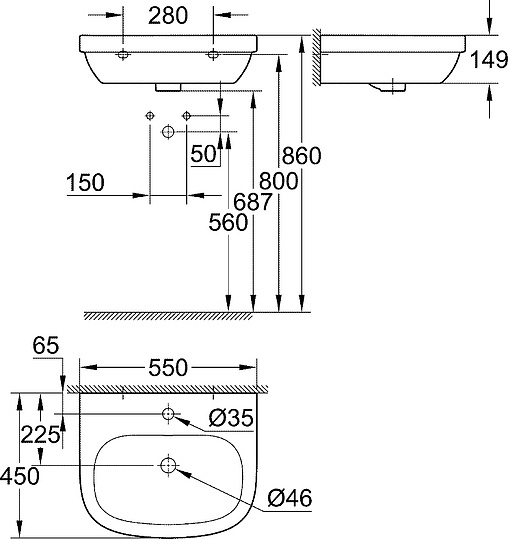 Раковина Grohe Euro Ceramic 3933600H