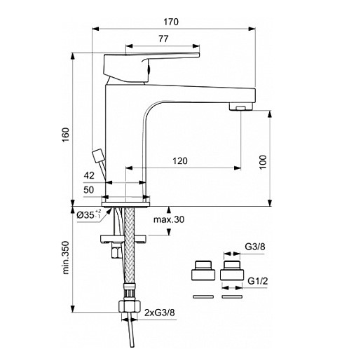 Смеситель для умывальника Vidima HYPE, BA396AA