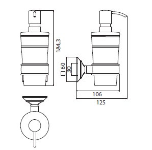 Дозатор для жидкого мыла Emco Classic вертикальный с нажимным управлением  0421 007 03