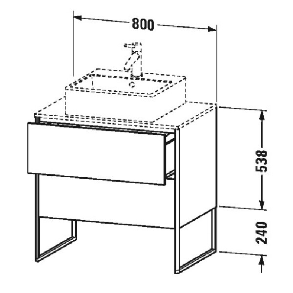 Тумба под раковину Duravit XSquare  цвет-баклажановый матовый XS492009494 hog2