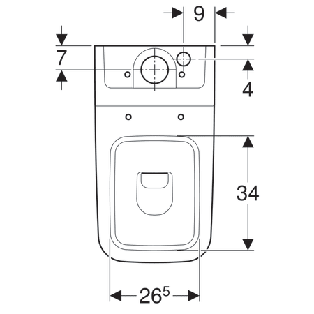 Чаша унитаза напольного Gebrit iCon Square, 6л, универсальный выпуск 200920000