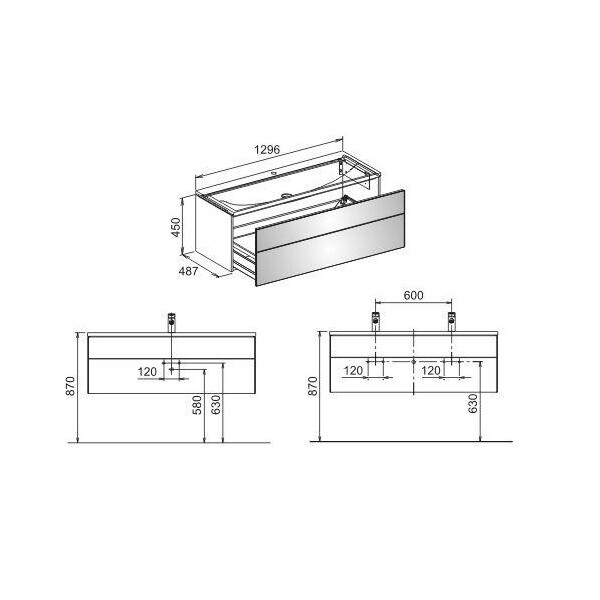Тумба под раковину Keuco Royal Reflex  цвет-титан 34080130000 hog2