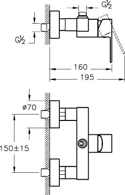 Cмеситель для душа VitrA Flo S A41938EXP