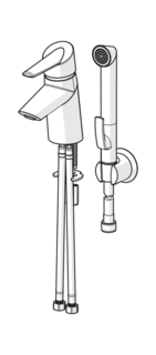 Смеситель для раковины с гигиеническим душем Oras Optima 2712F