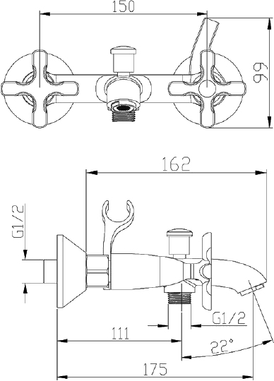 Смеситель Lemark Duetto LM5712C для ванны с душем