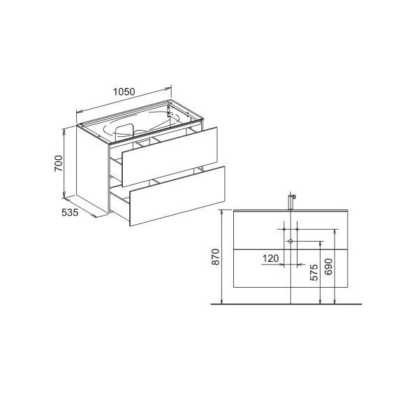 Тумба под раковину Keuco Edition 11  цвет-трюфель 31352370100 hog2