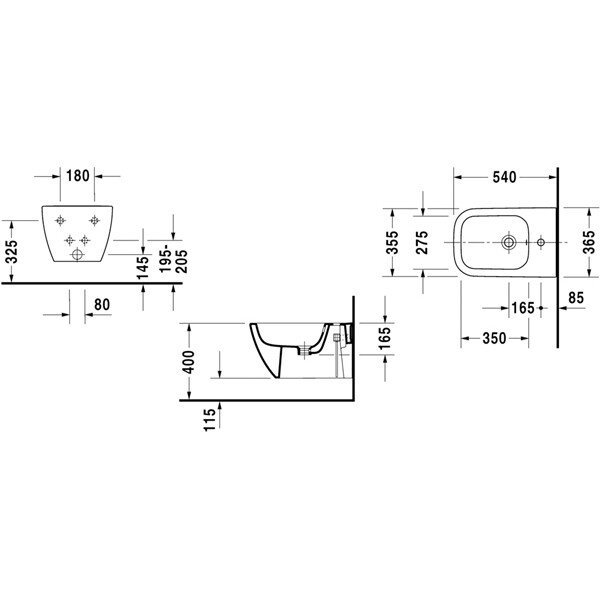 Биде Duravit Happy D.2 цвет-белый глянцевый (Glossy White, Bianco lucido) 225815 00 00
