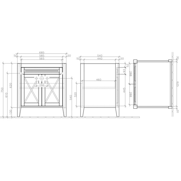 Тумба под раковину Villeroy&Boch Hommage Duo  цвет-орех (walnut) 89950001 hog2