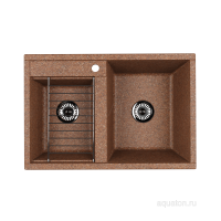 Мойка для кухни Aquaton Делия 78 DBL 2 чаши терракотовый 1A723132DE270 Мойка для кухни Aquaton Делия 78 DBL 2 чаши терракотовый 1A723132DE270