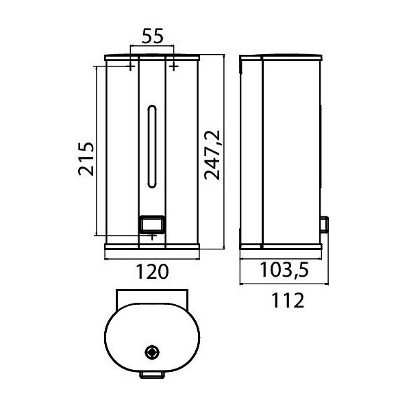 Дозатор для жидкого мыла Emco System2 вертикальный с нажимным управлением  3521 001 04