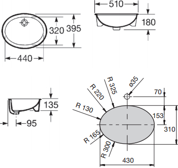 Раковина Roca Neo Selene 51x39,5 см 322307000