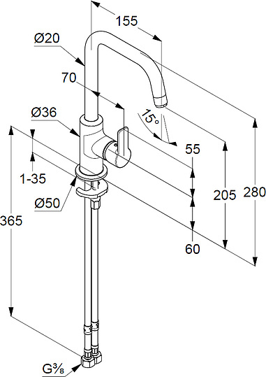 Смеситель Kludi Pure&Easy 370240565 для раковины