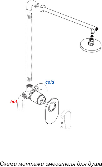 Смеситель Wasserkraft Donau 5351 С ВНУТРЕННЕЙ ЧАСТЬЮ, для душа