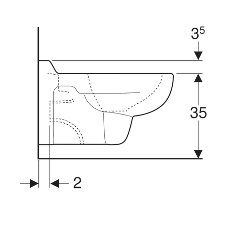 Унитаз подвесной для детей Geberit Bambini, горизонтальный выпуск 201700000