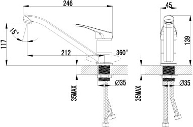 Смеситель Lemark Partner LM6554C для кухонной мойки