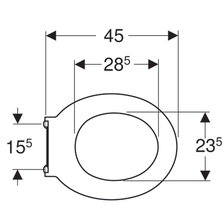 Сиденье для унитаза без крышки антибактериальное Geberit Renova Comfort, крепление сверху, цвет белый 500.680.01.1