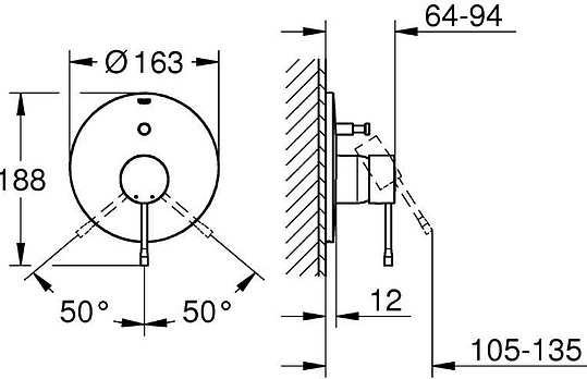 Смеситель Grohe Essence 19285001 для ванны с душем
