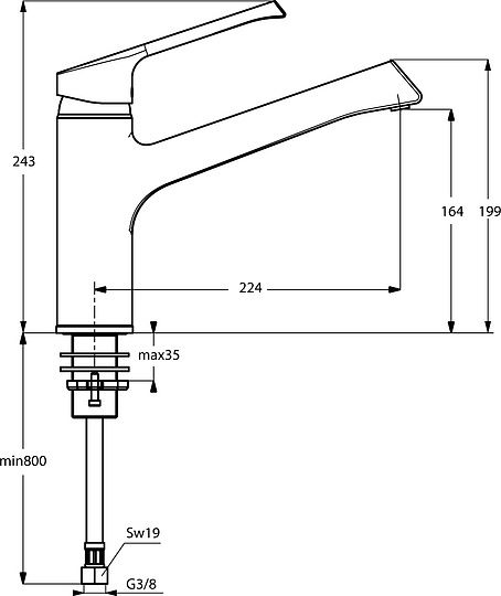 Смеситель Ideal Standard Retta B8981AA для кухонной мойки