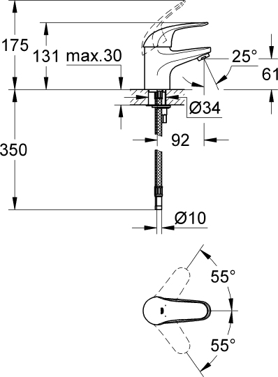 Душевой комплект Grohe Euroeco 124428