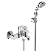Настенный смеситель для ванны/душа Vidima NEXT, с душевым гарнитуром (душевая лейка Ø70 мм, металлический шланг 1500 мм, держатель для лейки), BA371AA