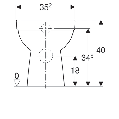 Напольный унитаз безободковый Geberit Renova, Rimfree, горизонтальный выпуск 500.480.01.2