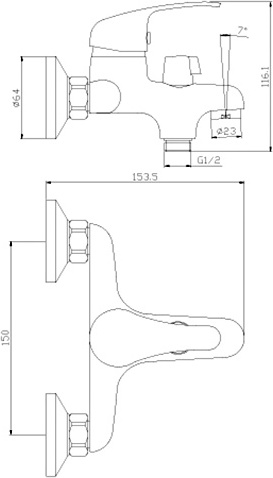 Смеситель Rossinka Y Y35-30 для ванны с душем