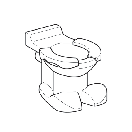 Унитаз напольный для детей Geberit Bambini, 6л, горизонтальный выпуск, накладка красная Y212010000