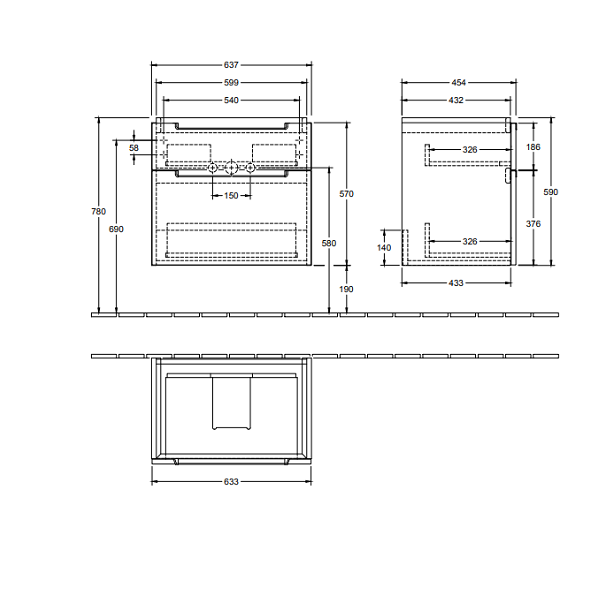 Тумба под раковину Villeroy&Boch Subway 2.0  цвет-белый глянцевый A91000DH hog2
