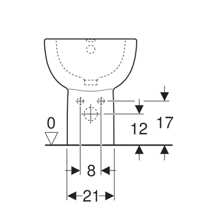 Биде напольное Geberit Renova, скрытое крепление, глубина 51 233010000