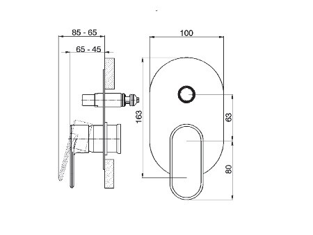 Смеситель для душа Cisal Lineaviva  LV 00210 0 21 hog
